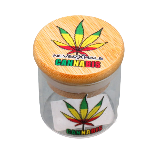 NeverXhale Bamboo Glass Jar / 48mm X 40mm Small *****